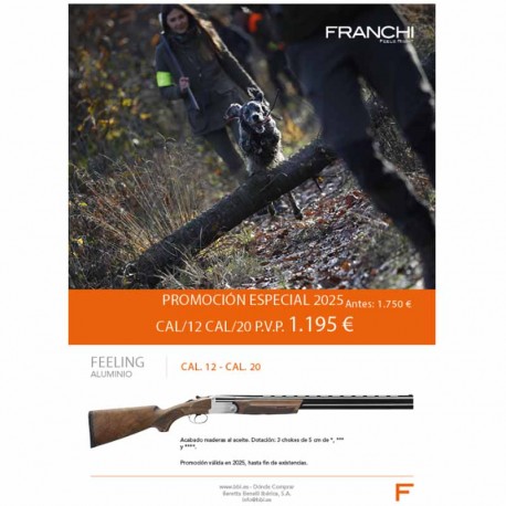 Escopeta Superpuesta Franchi Feeling aluminio Ergal Cal. 20
